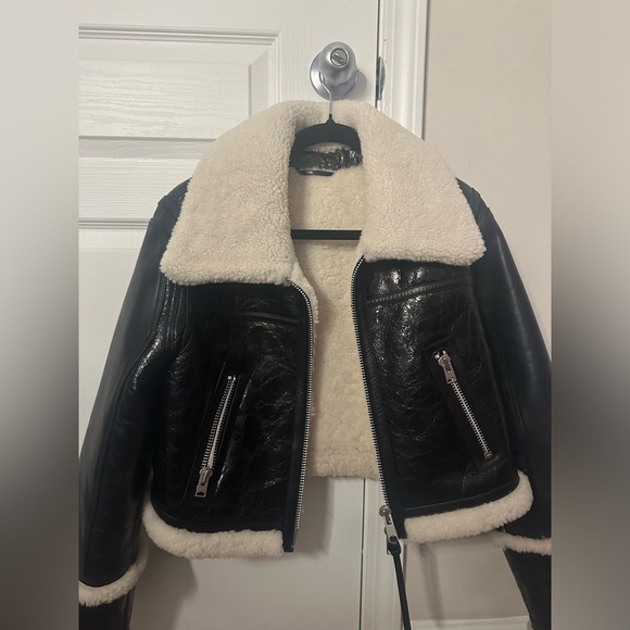 All Saints Shearling Jacket medium - Picture 4 of 12